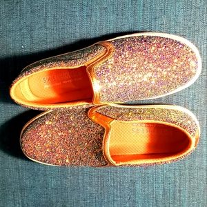 Sparkle Sketchers memory foam milticolor glitter sneakers 7.5- 8M never worn